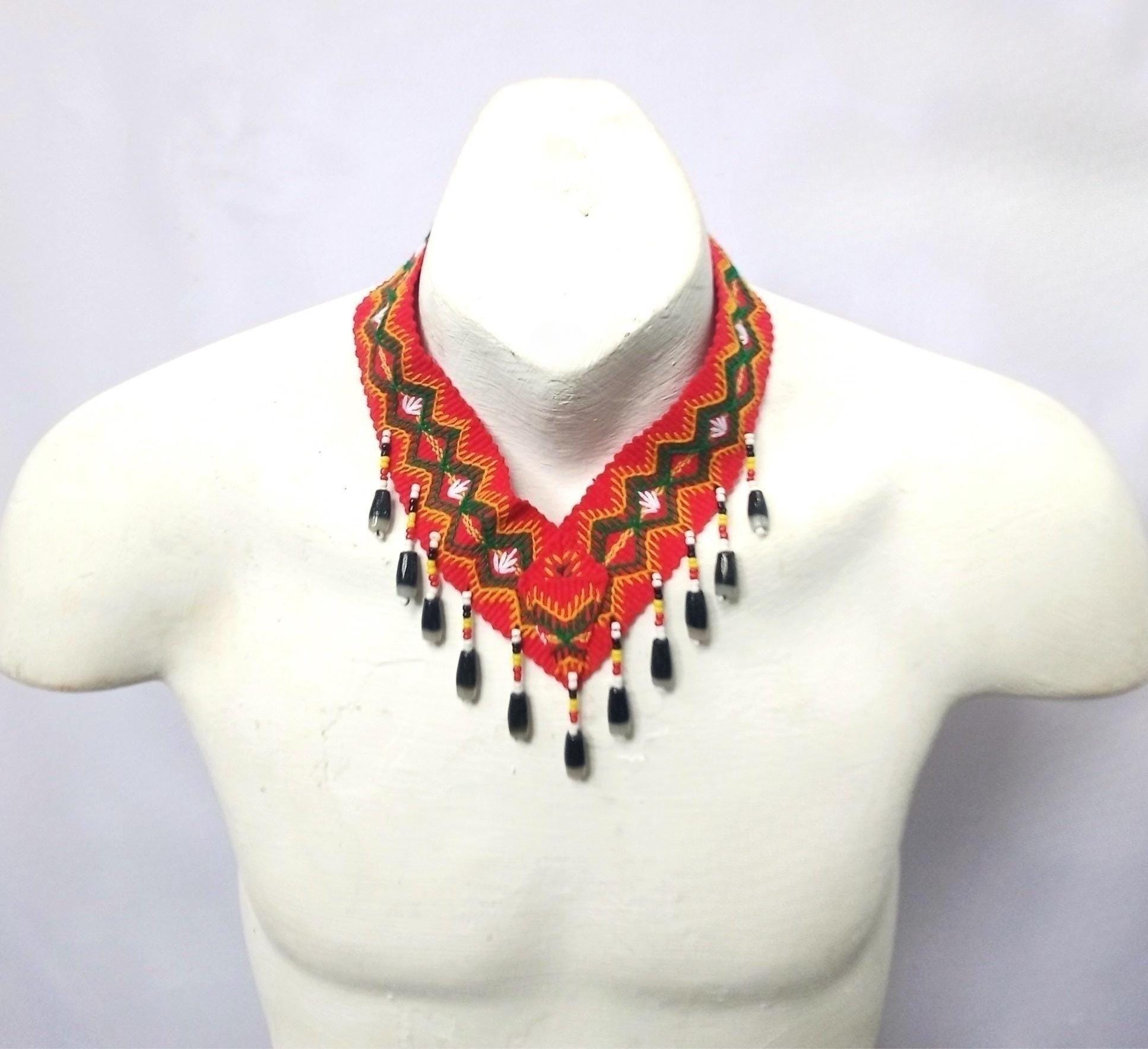 Kalinga Igorot Beaded Choker, Inabel Tribal Necklace With Tassels ...