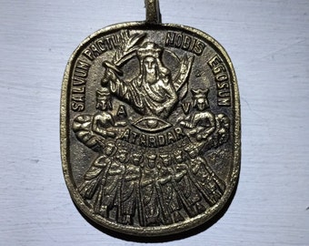 Large Philippines Amang Atandar Medallion Anting-Anting Brass Amulet Philippines Filipino Authentic Statement Piece 3-4 Days Shipping USA