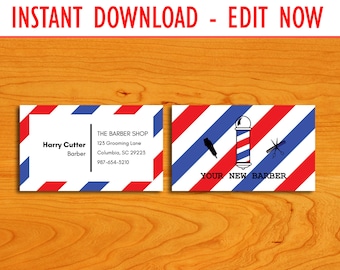 BARBERSHOP Business Card (COMPLETELY EDITABLE)