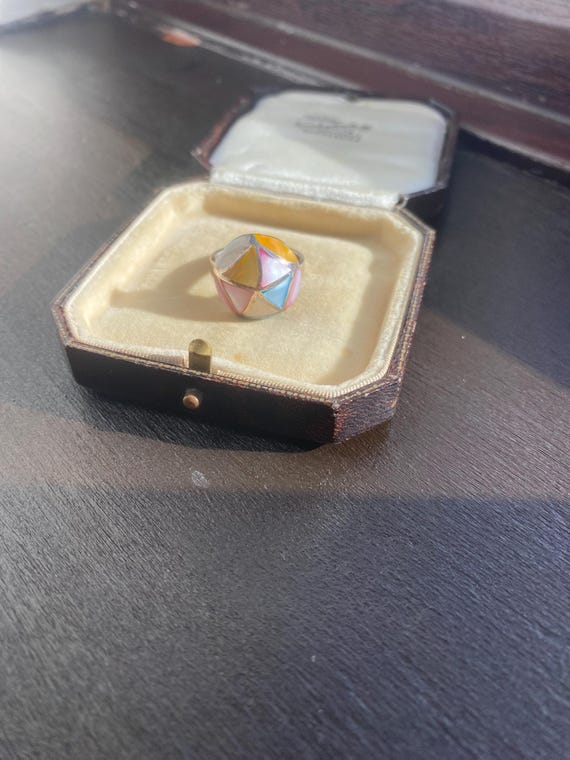 Stunning Solid Sterling Silver Pastel Mother of P… - image 3