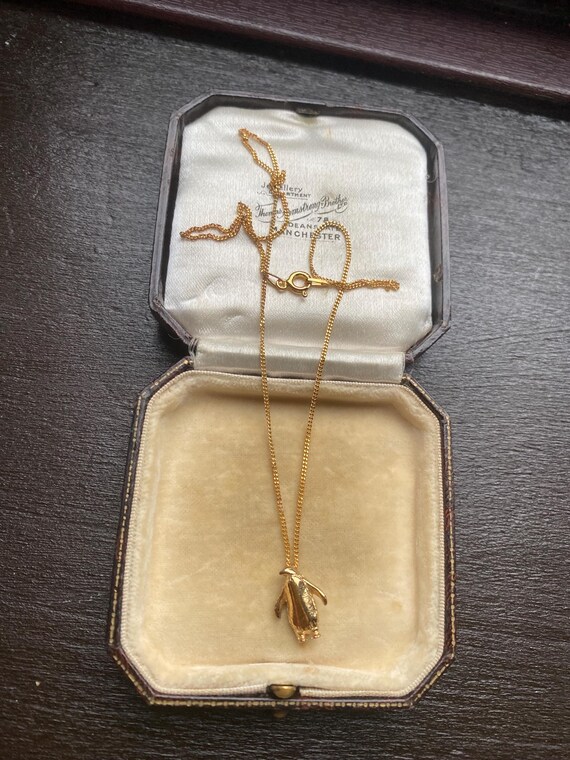 Cute Solid Sterling Silver Gold Plated Penguin Pe… - image 5