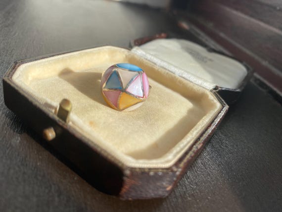 Stunning Solid Sterling Silver Pastel Mother of P… - image 4