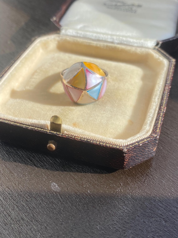 Stunning Solid Sterling Silver Pastel Mother of P… - image 1