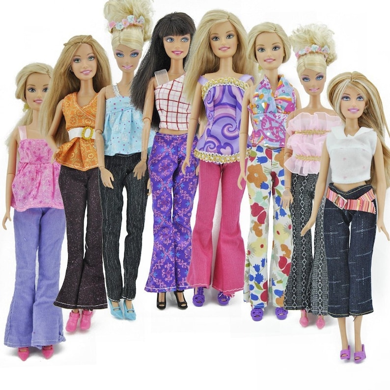 3x Trouser Outfit Sets & 3x Pairs of Shoes - Random Selection Made for Standard Barbie 