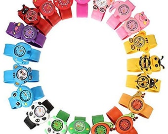 1x Randomly selected Kids Children's Silicone Snap Watch Animal Sea Creatures Insects