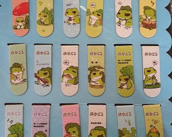 6x Cute Novelty Animated Cartoon Frogs Toads Magnetic Double sided Bookmarks