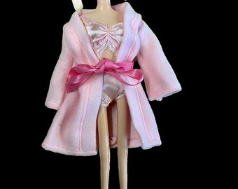 Baby Pink Dolls Sized Bath Robe & Underwear Lingerie Set: Bra Knickers Made for Standard 11.5" Fashion Dolls (Doll Not Included)