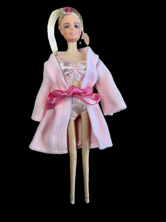 Baby Pink Dolls Sized Bath Robe & Underwear Lingerie Set: Bra