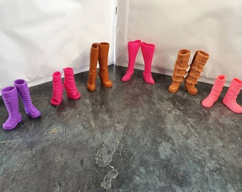6x Pairs Quality Silicone Knee High Boots Heels Shoes made for 11.5" Fashion Dolls various designs