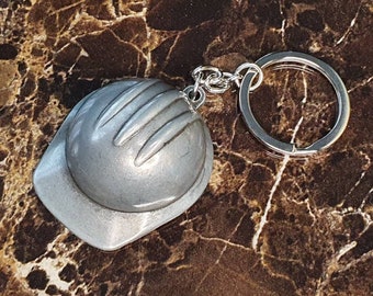 Mini Novelty Collectible Model WWII Grey Tin Pan Brodie Hat Metal Keyring