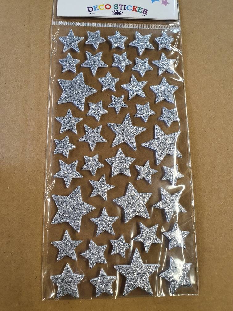 Gold Glitter 3D Puffy Foam Adhesive Stars Stickers for Kids Reward Craft  Card Making 1.2cm Height 
