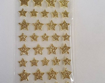 Gold Glitzer 3D Schaumstoff Klebesterne Aufkleber Für Kinder Belohnung  Bastelkarte Machen 1,2cm Höhe - .de