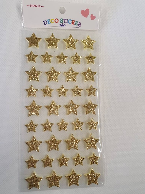 Gold Glitter 3D Puffy Foam Adhesive Stars Stickers for Kids Reward Craft  Card Making 1.2cm Height 