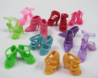 10x Pairs Dolls Clothing Shoes, Heels, Boots made for 11.5" Fashion Dolls - Random Selection