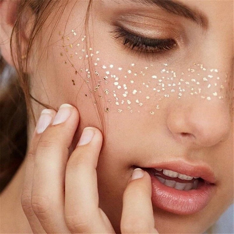 Instant Gold Stars Freckles Effect Boho Glitter Jewel Tattoo Sticker Festival Party Face Eyes Make Up image 5
