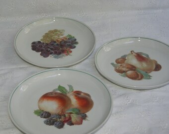 3 old plates with different fruit motifs from Arzberg
