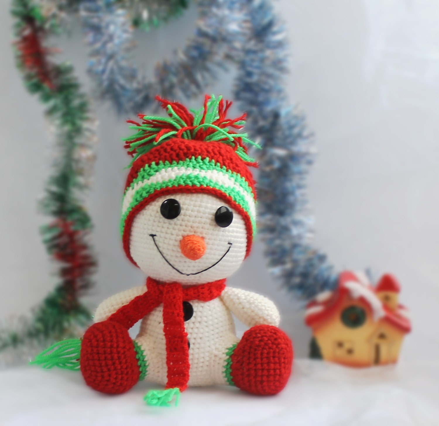 Crochet Christmas Gift Snowman Decor Christmas In July Etsy