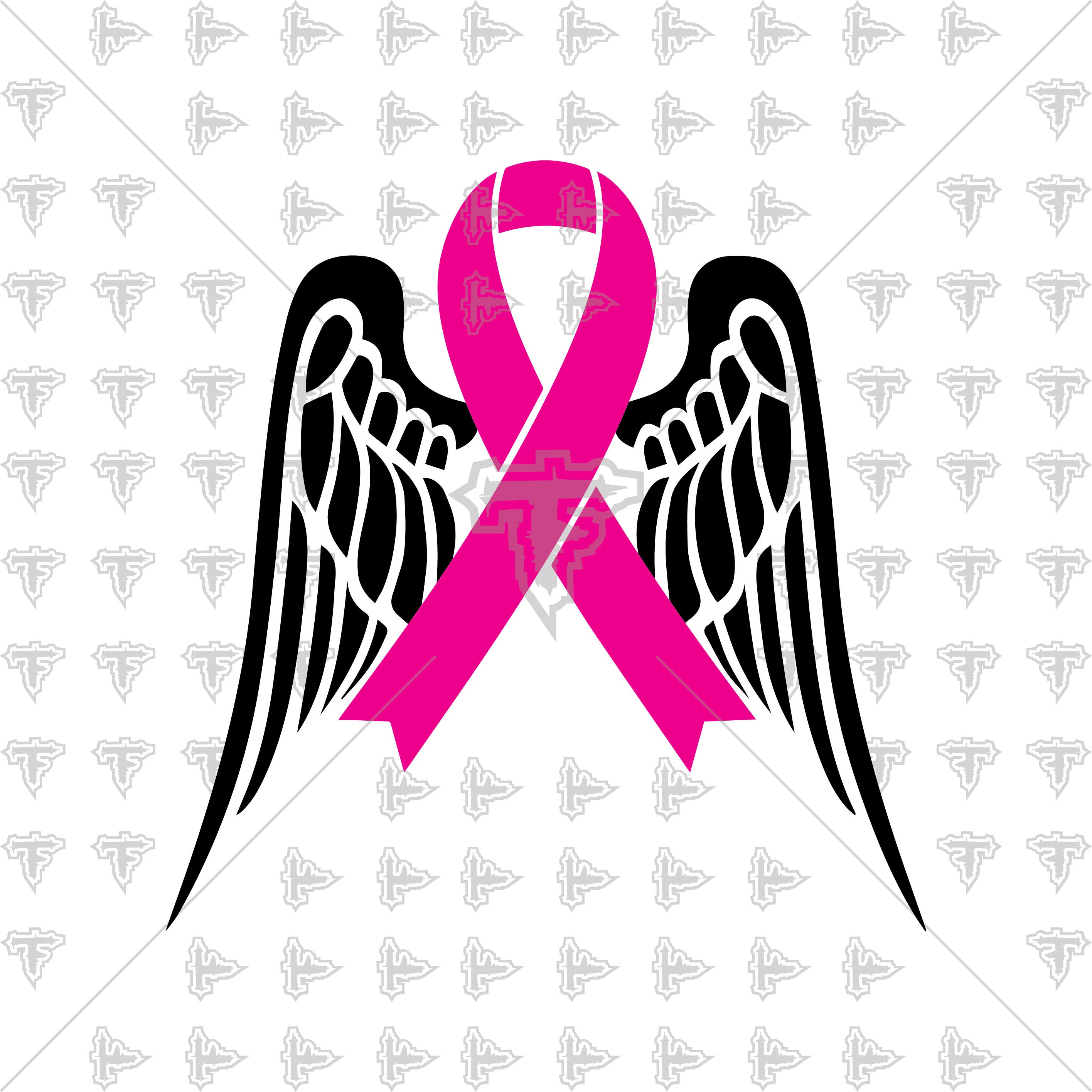 Breast Cancer Awareness Ribbon With Wings