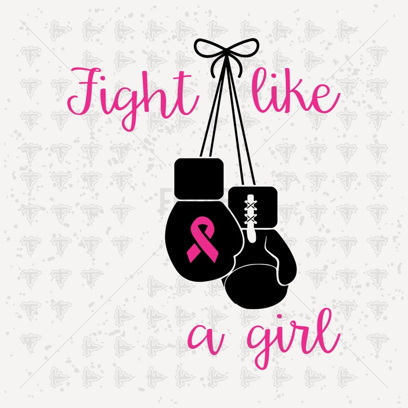 Fight like a Girl Breast Cancer Boxing Gloves SVG DXF EPS Etsy