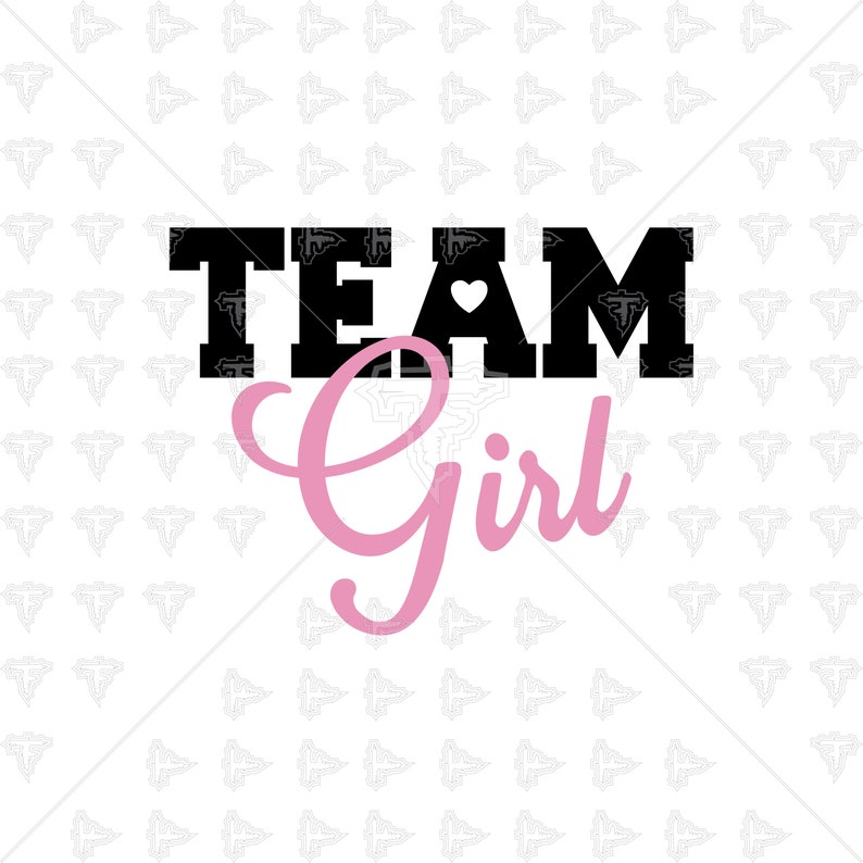 Download Team Girl Gender Reveal Baby Big Pink Heart Sister SVG DXF ...