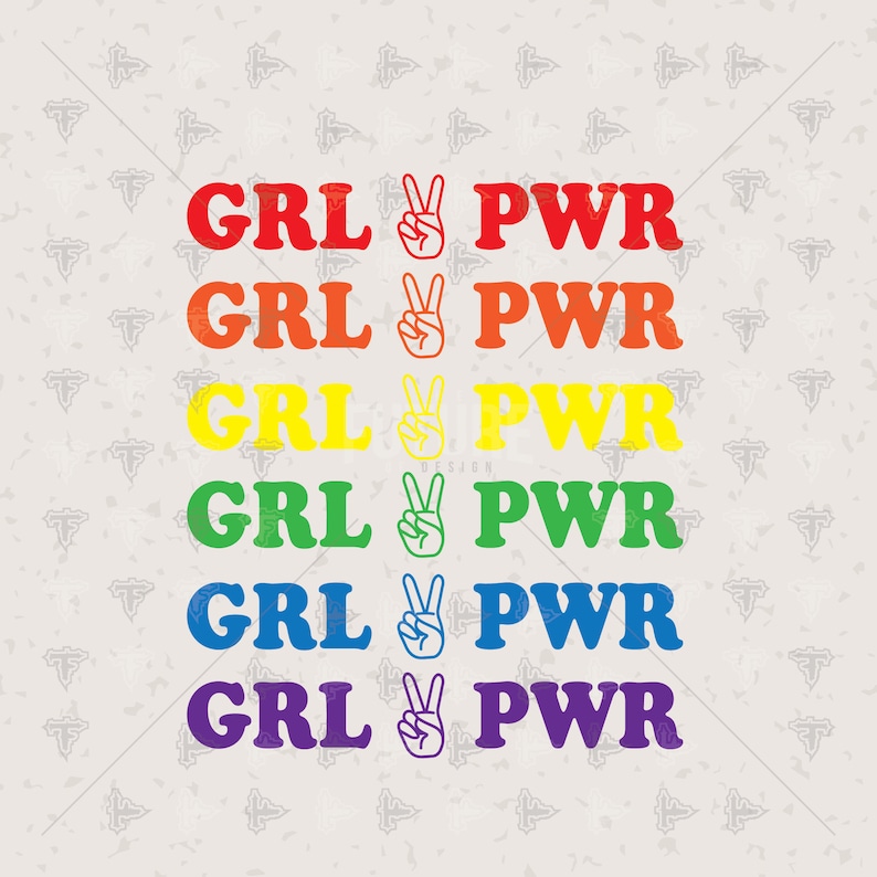 Download Grl Pwr Girl Power Peace Sign Rainbow Love SVG DXF EPS Artwork | Etsy