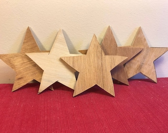 Rough cut handmade rustic wooden star craft supply DIY