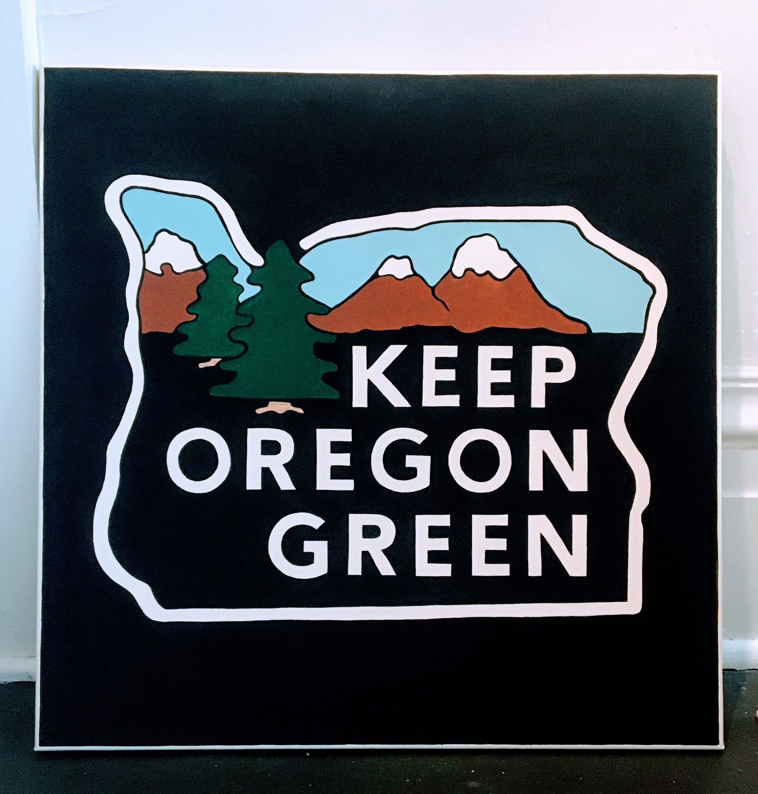 Keep Oregon Green HandPainted Wall Art 20 x Etsy