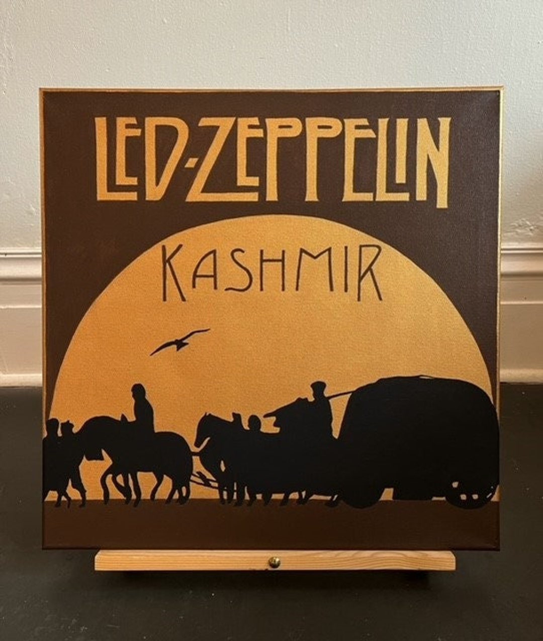 Led Zeppelin Kashmir Original Wall Hanging, Painting, Handmade, Vintage