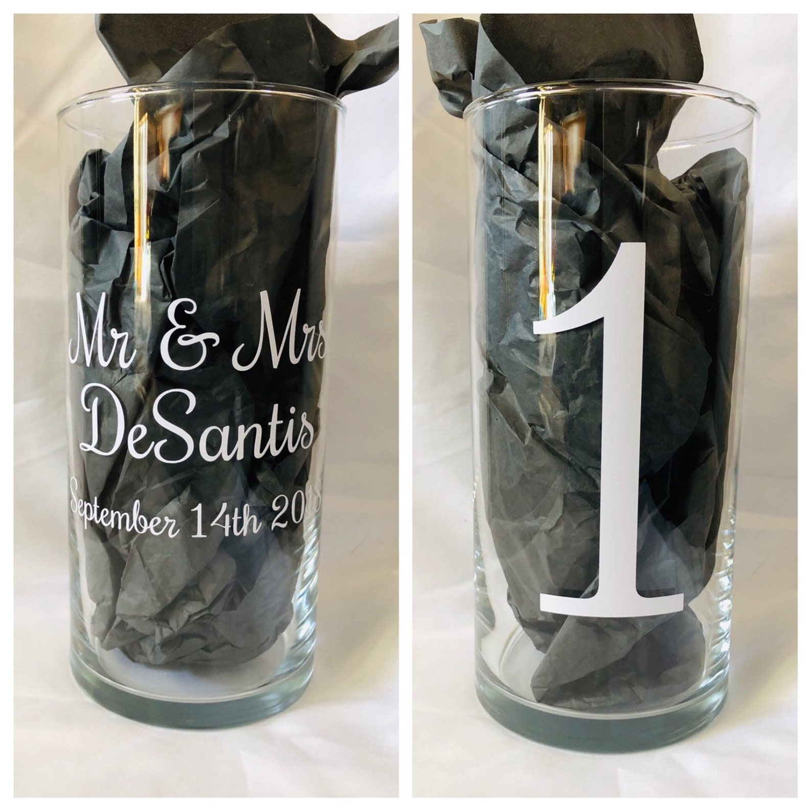 Personalized Table Number Vases Wedding Canterpieces Etsy
