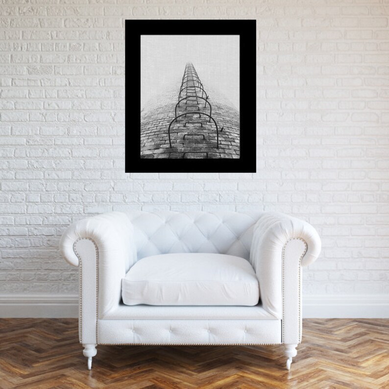 Urban print industrial wall art black and white tower | Etsy