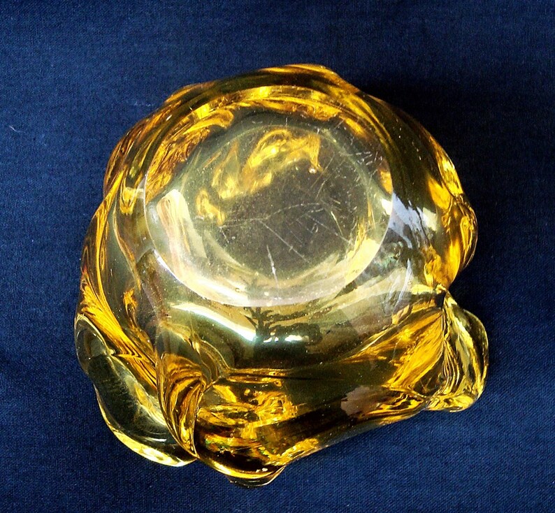 Vintage Murano amber glass vase Italian art glass