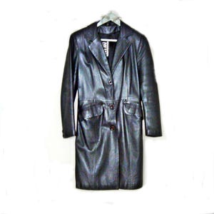 Vintage black leather coat