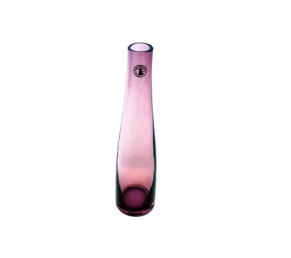 Vintage Purple Glass Vase Art Glass Vase Hand Blown Glass Vase Etsy