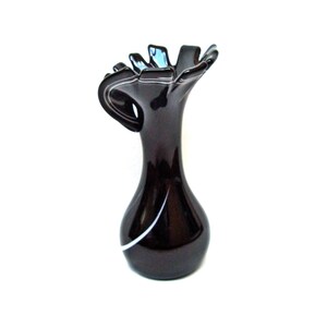 Vintage art glass vase Black & White Modernist art from 60s