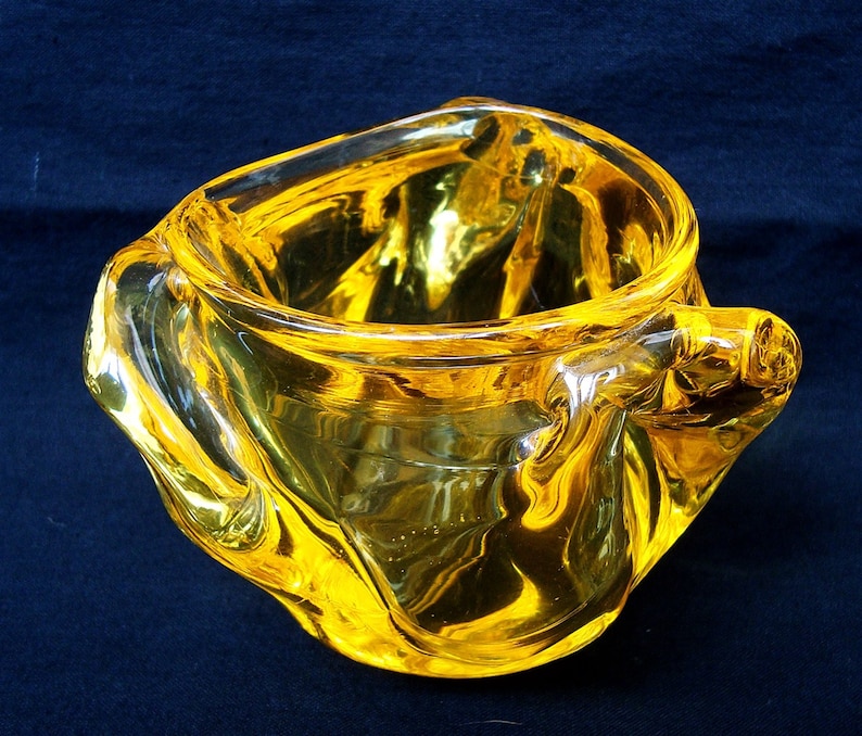 Vintage Murano amber glass vase Italian art glass