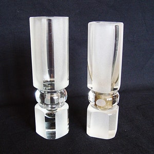 Vintage glass small vases Clear and frosted high quality glass