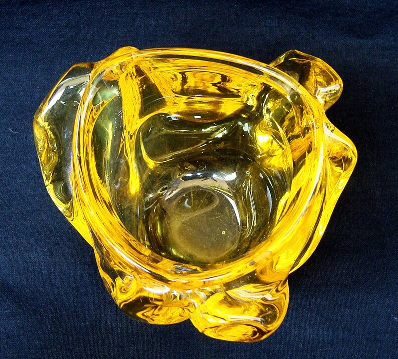 Vintage Murano amber glass vase Italian art glass