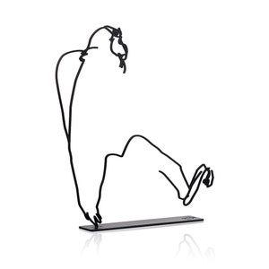 Wanetik Art - Guenon Monkey Line Art – Wall Hanging or Shelf Sculpture in Metal
