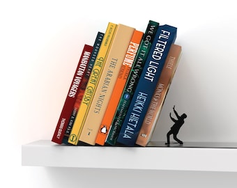 Metal Bookend // shaped as Falling Books // Bookends // Metal Book Accessories // Unique Gift // "Falling bookend" by ArtoriDesign
