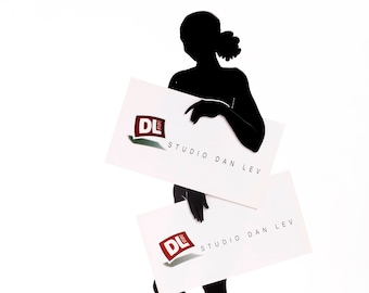 Black Metal Business Card Holder - "Cover Girl" Artori Design