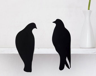 Lovebirds // Dove Statuettes // Metal Designed Art // Unique Gift // Black // Decorative Silhouette by ArtoriDesign