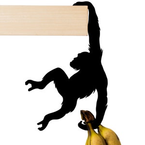 Banana Holder Monkey Shaped Hook Bag and Key Rack Home Décor Gift Shelf Décor Albert the Chimp by Artori Design image 1