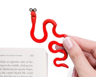 Marcador Wally Bookworm: Marcador de página com clipe - Vermelho