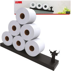 Portarotolo da parete in metallo – Mensola inclinata con design Wizard – Portarotolo da bagno per rotoli di carta igienica – “Merlin” di Artori Design