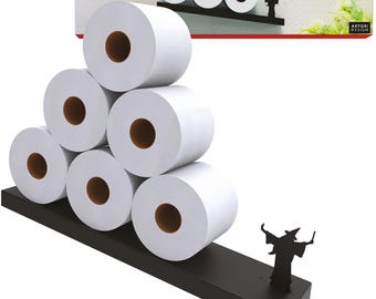 Merlin the Wizard Toilet Paper Shelf – Whimsical Metal Bathroom Storage & Decor