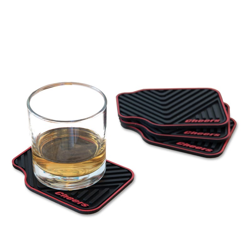 Car Mat Coasters - Silicone Drink Coasters, Set of 4 image 2