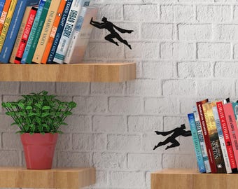 Superhero Metal Bookends - Unique Shelf Decor, Set of 2