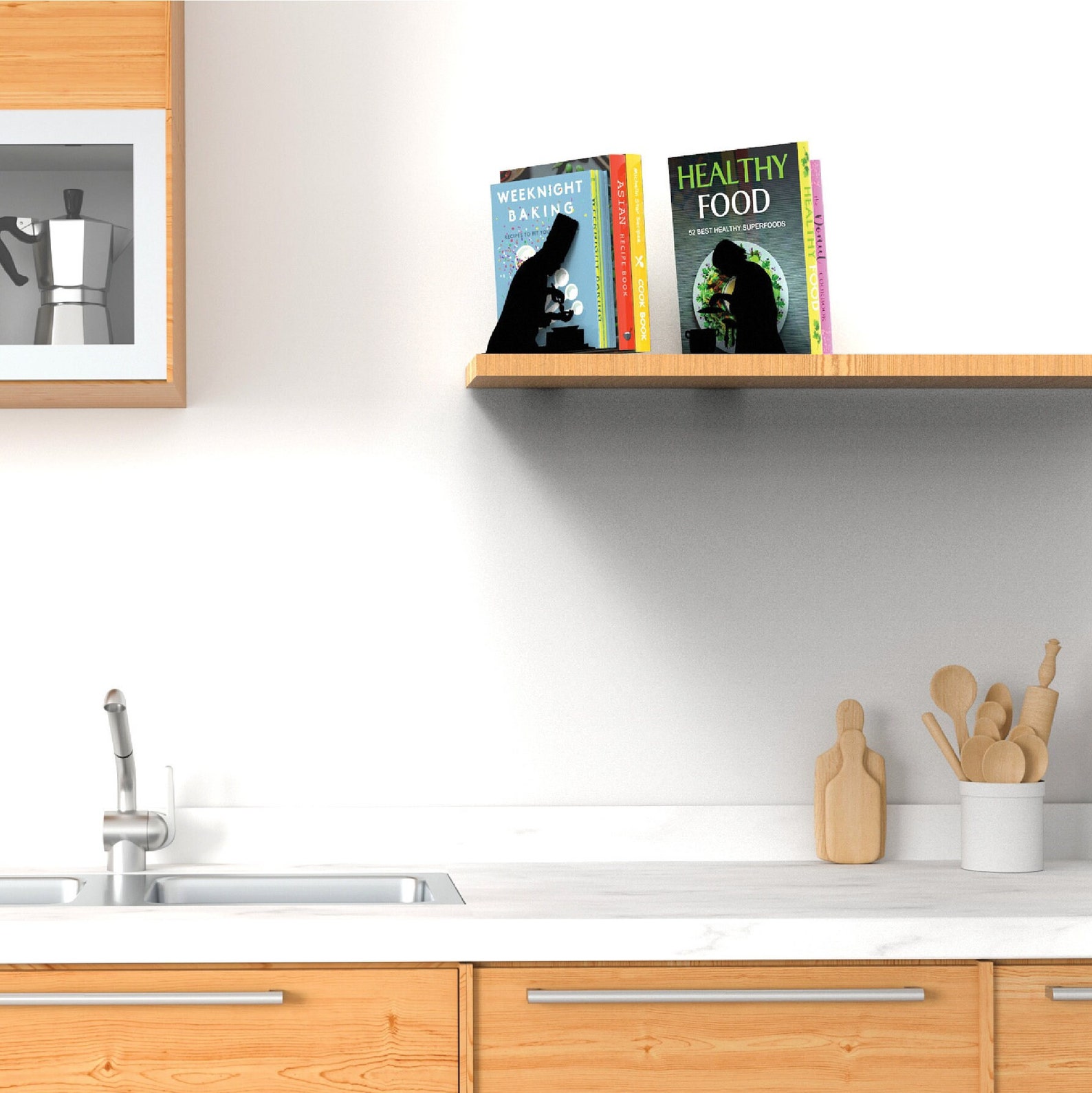 Bookends for Cookery Books // Metal Designed Bookend // Cool Etsy