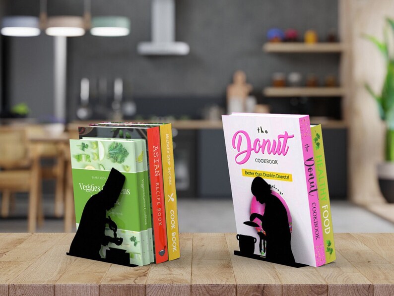 Bookends for Cookery Books // Metal Designed Bookend // Cool Etsy
