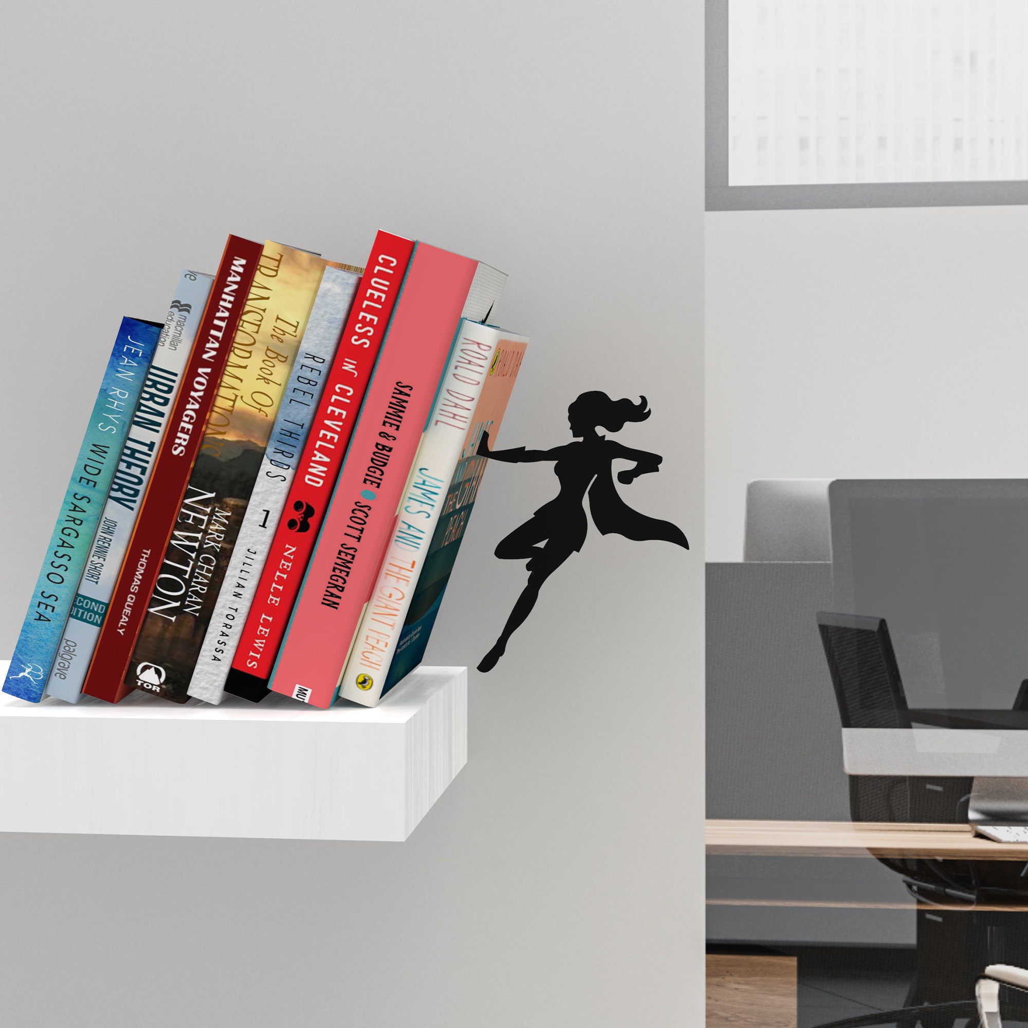 Supergal Metal Bookend – Superhero Book Holder, Home Decor Gift - Etsy